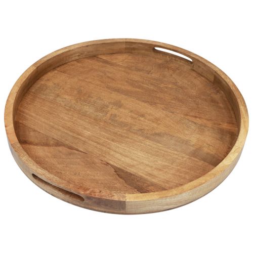 Floristik24 Plateau en bois plateau de service rond bois de manguier naturel Ø48cm H4cm