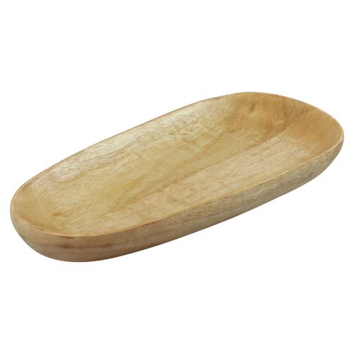 Article Plateau en bois ovale en bois de manguier naturel 28×12×2,5cm