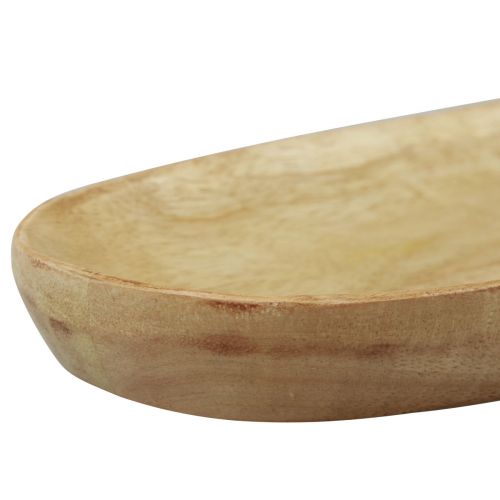 Article Plateau en bois ovale en bois de manguier naturel 28×12×2,5cm