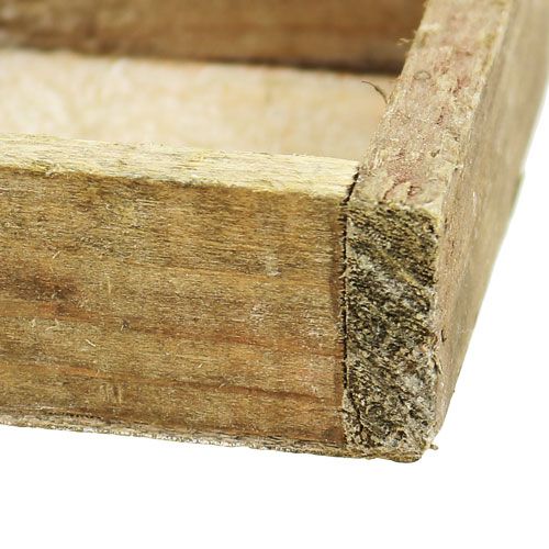 Article Plateau carré en bois aspect vintage 14×14×3cm 5pcs