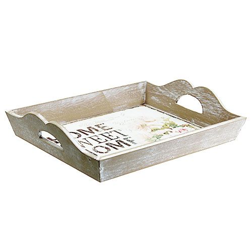 Floristik24 Plateau en bois avec texte Home Sweet Home