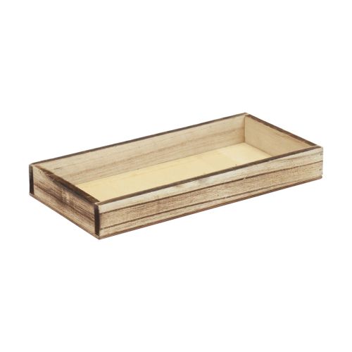 Plateau en bois flammé plateau décoratif décoration de table rustique 24×12×3cm