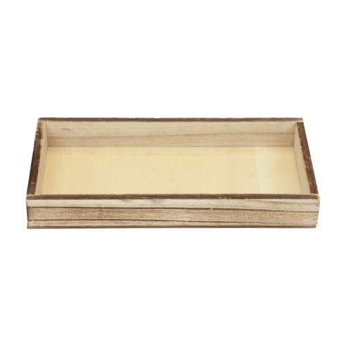Plateau en bois flammé plateau décoratif décoration de table rustique 24×12×3cm