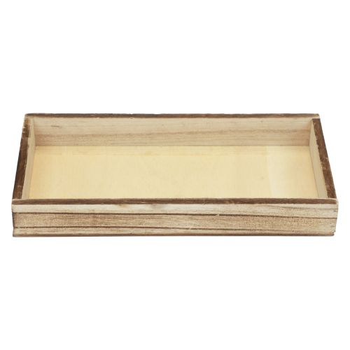 Floristik24 Plateau en bois flammé plateau décoratif décoration de table rustique 30×15×3cm