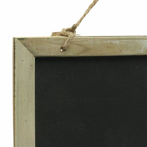 Floristik24 Planche en ardoise avec bord en bois à suspendre naturel 30x15cm 5 pcs