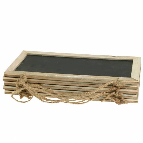 Floristik24 Planche en ardoise avec bord en bois à suspendre naturel 30x15cm 5 pcs