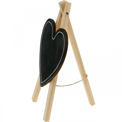 Floristik24 Planche de bois, décoration de mariage, coeur de tableau de craie, décoration Saint Valentin, planche de décoration 6pcs