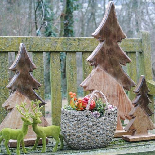 Floristik24 Bois de sapin lasuré naturel, manguier blanc H29cm