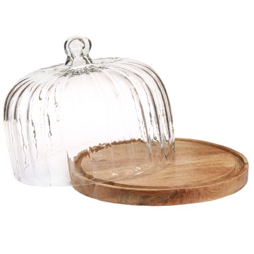 Article Assiette en bois avec dôme à fromage assiette décorative bois Ø29cm H22cm