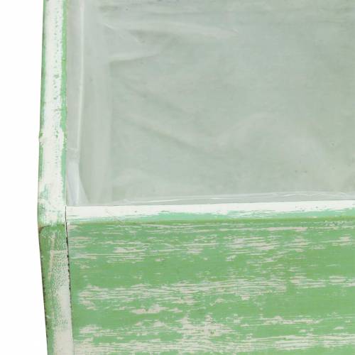 Article Jardinière bois vert clair lavé blanc 10×10cm/14×14cm lot de 2