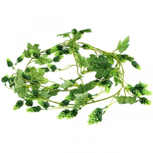 Article Guirlande de houblon, décoration de jardin, plante artificielle, été 185cm vert