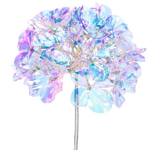 Branche d'hortensia artificielle fleurie aux couleurs irisées, 36 cm, lot de 2 | Floristik24.be