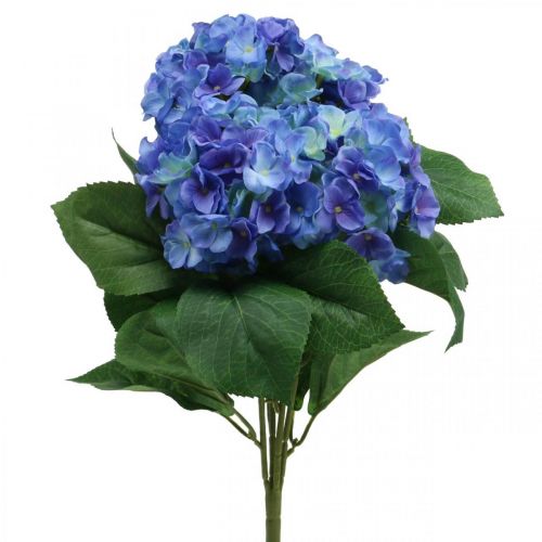 Floristik24 Hortensia Fleur Artificielle Bouquet de Fleurs en Soie Bleue 42cm