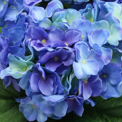 Article Hortensia Fleur Artificielle Bouquet de Fleurs en Soie Bleue 42cm