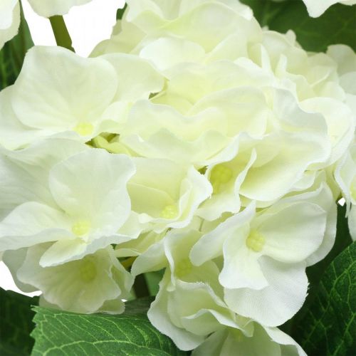 Article Hortensia fleurs artificielles en soie blanche bouquet décoration d&#39;été 42cm