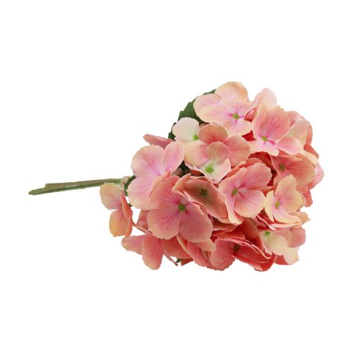 Article Hortensia fleur de jardin artificielle rose saumon 35cm