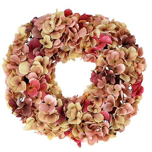 Floristik24 Chapelet d’hortensia Ø35cm Rose, rouge foncé