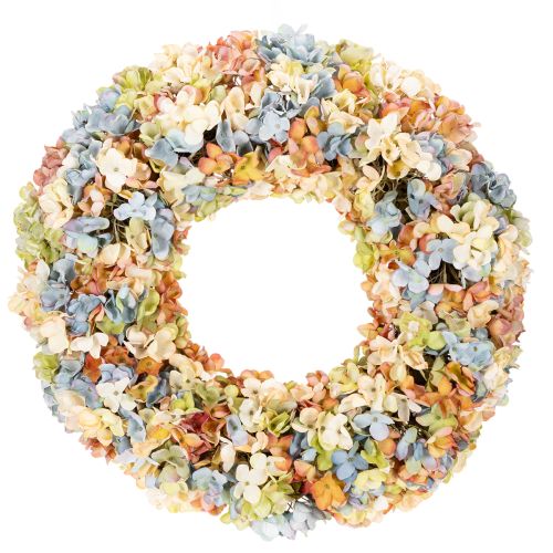 Couronne d'hortensias artificiels, colorée, pour porte et mur, 55 cm acheter | Floristik24.be