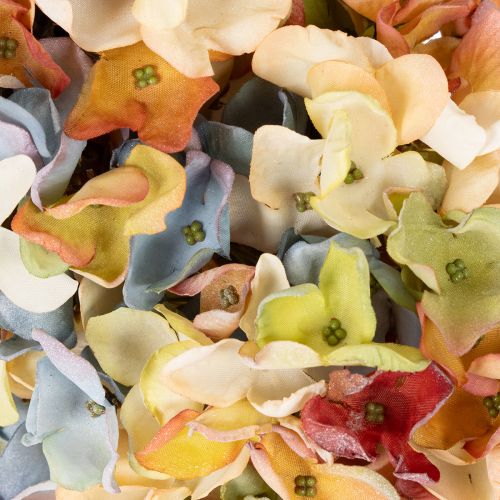 Couronne d'hortensias artificiels, colorée, pour porte et mur, 55 cm | Floristik24.be