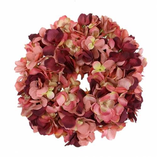 Floristik24 Couronne d'hortensia Bourgogne Ø30cm