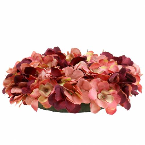 Floristik24 Couronne d'hortensia Bourgogne Ø30cm