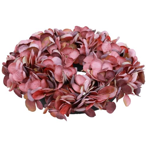 Article Fleurs artificielles décoration couronne d&#39;hortensias artificielle vieux rose Ø26cm