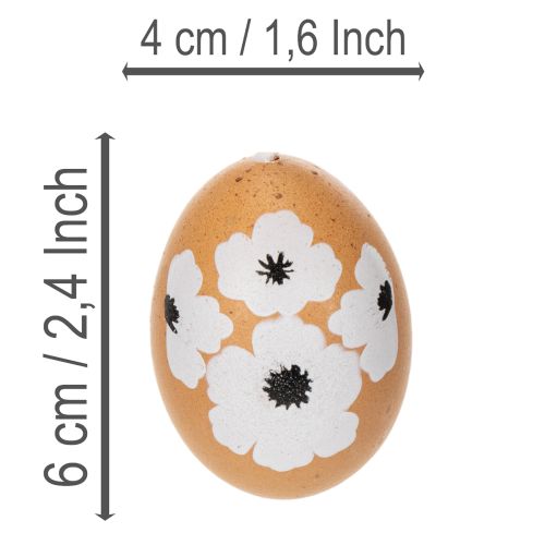 Article Décoration de Pâques à suspendre, printemps, Pâques, véritables œufs de poule, naturels, 6 cm, lot de 6