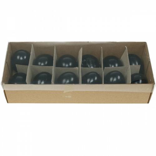 Article Oeufs de poule Décoration de Pâques noire Oeufs soufflés 10 pcs