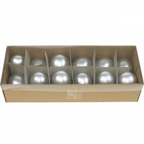 Floristik24 Oeufs de poule Décoration de Pâques en argent Oeufs soufflés 10pcs