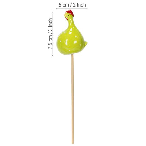 Article Piquets décoratifs en forme de poulet pour compositions florales printanières et décorations de table, 7,5 cm, lot de 4