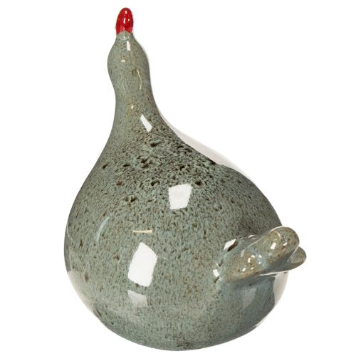 Article Figurine décorative de poulet en céramique pour le salon, de style rustique et de forme abstraite, 13 cm, lot de 2