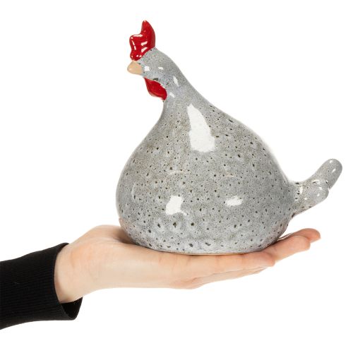 Article Figurine de poulet en céramique, design amusant pour une décoration intérieure élégante, 16 cm, lot de 2