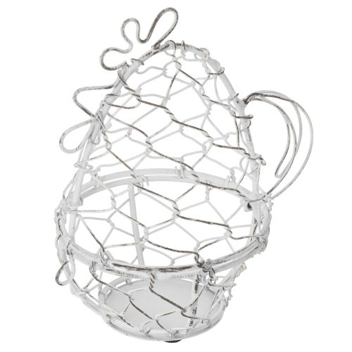 Floristik24 Panier en fil de fer en forme de poule pour les œufs de Pâques. Un ajout charmant à votre décoration de Pâques. 14 cm