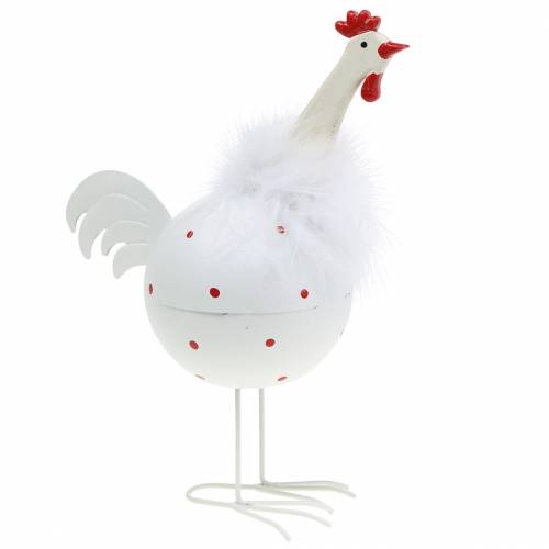 Floristik24 Poulet blanc à pois 21cm