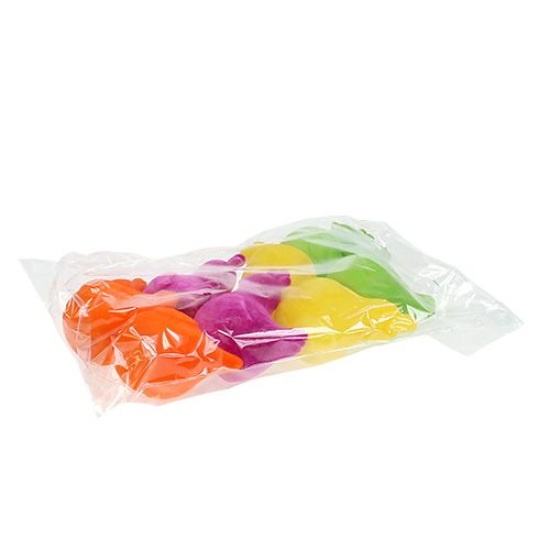 Floristik24 Poulet floqué chiffres de Pâques décoration de table Pâques coloré 8pcs