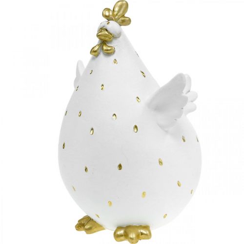 Floristik24 Déco poulet pour Pâques, oiseau rigolo, poulet de Pâques, poule H12,5cm