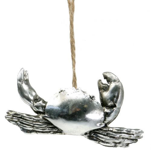 Floristik24 Déco crabe et homard à suspendre argent antique 9cm 2pcs
