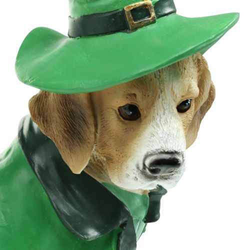 Article Beagle en chapeau St. Patrick&#39;s Day Dog in Suit Garden Decor Hound H24.5cm