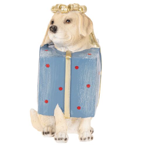 Figurine décorative représentant un chiot assis, présentée dans une boîte cadeau, 20 cm | Floristik24.be