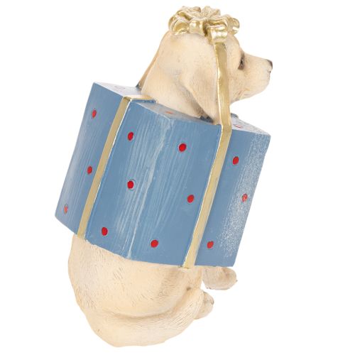 Figurine décorative représentant un chiot assis, présentée dans une boîte cadeau, 20 cm | Floristik24.be