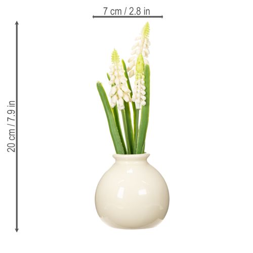 Vase artificiel en forme de jacinthe pour une décoration de table élégante et un style raffiné, 20 cm
