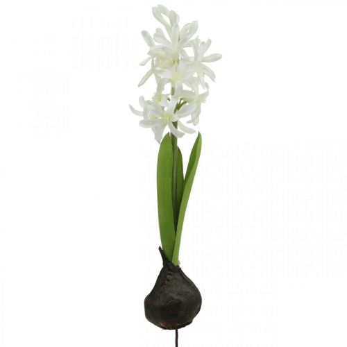 Floristik24 Jacinthe artificielle avec bulbe fleur artificielle blanche à coller 29cm