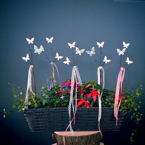 Floristik24 Jardinière aspect rotin anthracite 52cm x 16cm H13cm
