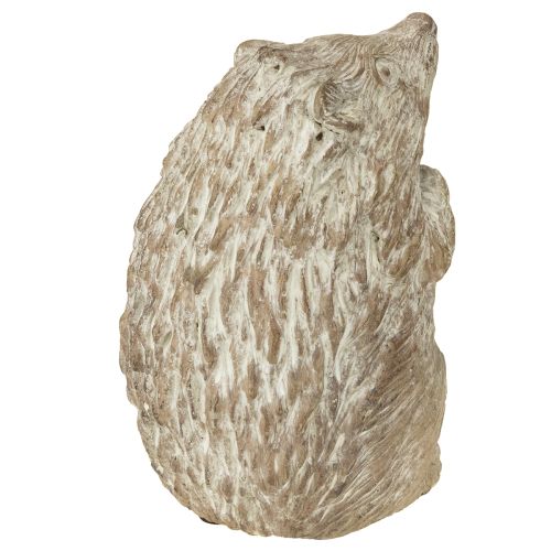 Article Figurine décorative d&#39;automne en forme de hérisson en pierre moulée blanche lavée H14,5 cm