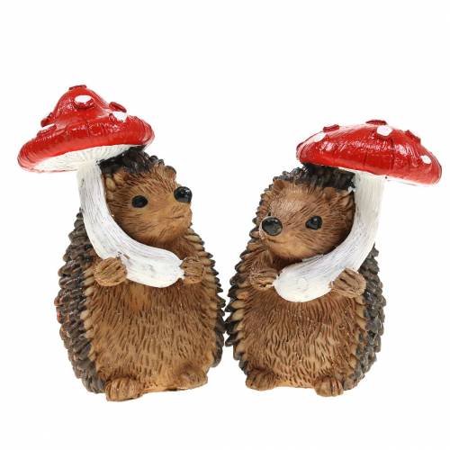 Floristik24 Figurine d'automne hérisson avec champignon H7cm 6pcs