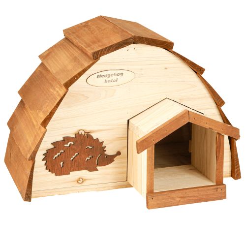 Article Maison pour hérisson Hôtel pour hérisson Station d&#39;alimentation en bois de sapin Bois 34×18×24cm
