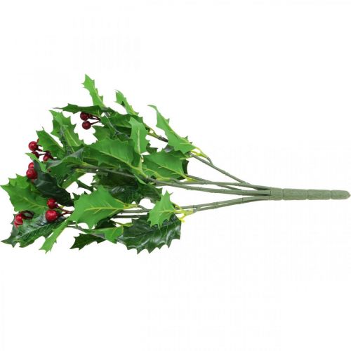 Floristik24 Branche de Noël houx Ilex baies artificielles 37cm