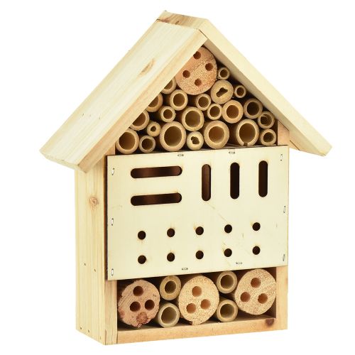 Article Hôtel à insectes bois sapin maison à insectes naturel H23,5cm