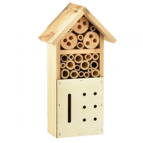 Floristik24 Hôtel à insectes maison à insectes en bois de sapin naturel 13,5x8x26cm