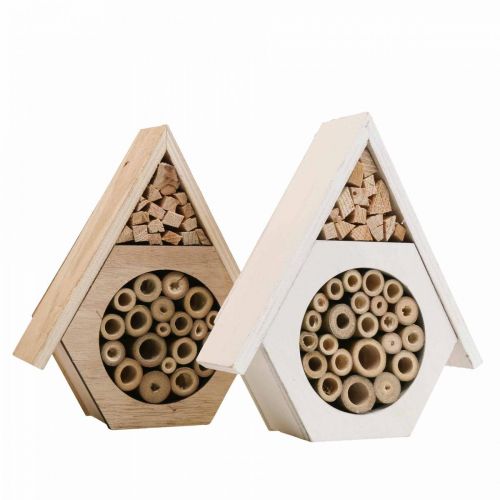 Article Insecte Hôtel Nid d'Abeille Hôtel Abeille Bois Blanc Naturel H18.5cm 2pcs